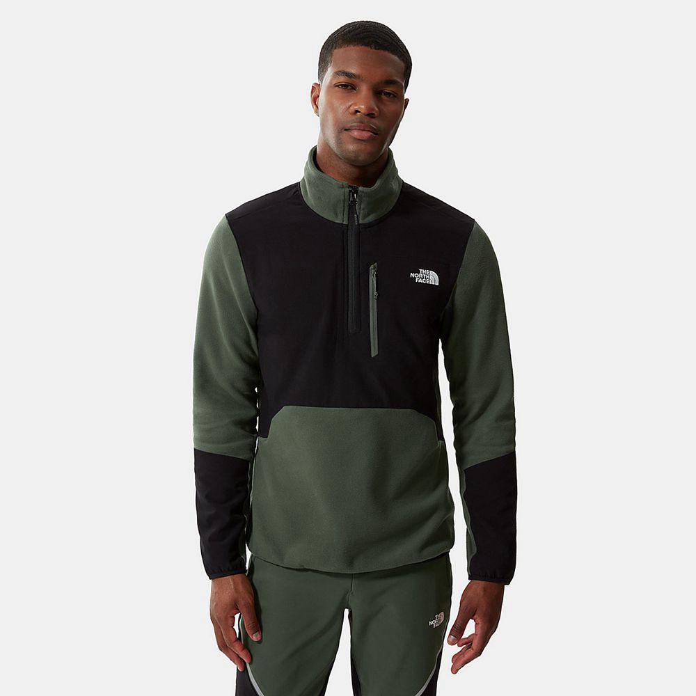 The North Face Glacier Pro Quarter-Zip Ανδρικα Μπουφάν Fleece - Πρασινο / Μαυρα (PACN08329)